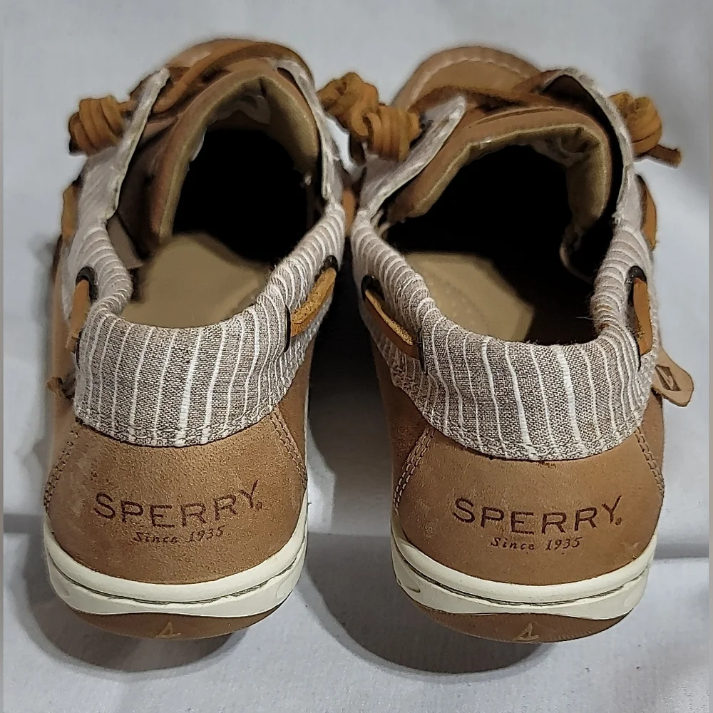 Sperry Top-Sider Shoes Womens 6.5‎ Bluefish 2 Eye Mariner Stripe Linen STS91392